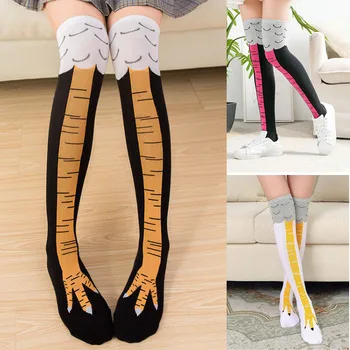 Uyluk Yüksek Çorap Diz Boyu Tavuk Diz Yüksek Ayak Çorap Komik Kişilik Gerçekçi Ayak Çorap Lolita