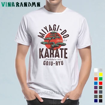 Vintage Kobra Kai T Shirt Japon Miyagi Yapmak Karate Erkekler Tees Tops Karate Kyokushin Japonya dövüş sanatları T-shirt