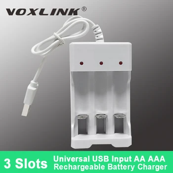 VOXLINK pil şarj cihazı 3-Slot USB AA/AAA Ni-MH/Ni-Cd Bağımsız şarj edilebilir pil pil şarj aletleri Uzaktan Kumanda İçin Hızlı Kargo