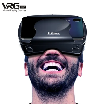 VRG Pro Blu-ray 3D VR Kulaklık Geniş açı Akıllı Sanal Gerçeklik Gözlükleri Kask 5-7 inç Akıllı Telefon video oyunu Dürbün