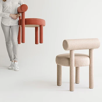 Wuli İskandinav Tasarımcı Yaratıcı Yemek Sandalyesi Modern Minimalist Ev sırtlı sandalye Otel Şezlong Restoran Yumuşak Çanta sırtlı sandalye