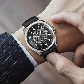 Yeni Moda Parnis 40MM Siyah Kadran Mekanik Otomatik erkek saati Takvim Safir Cam Saatler Erkekler İçin erkek kol saati 2022