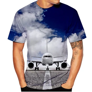 Yeni Uçak 3D Baskı T-Shirt Gökyüzü Uçuş Uçak Streetwear Erkekler Kadınlar Rahat Moda Büyük Boy T Shirt Çocuk Tees Tops Giyim