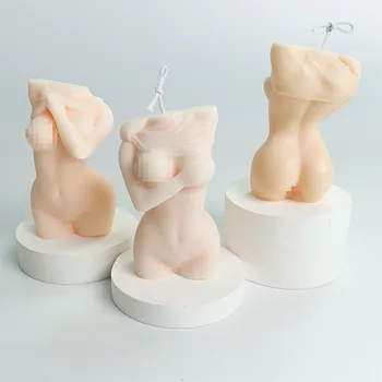 Yeni Vücut silikon kalıp DIY İskandinav Sıyırma Kadın Vücut Aromaterapi Alçı Dekorasyon Mum Kalıp Mum Yapma Malzemeleri