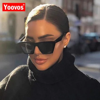 Yoovos 2021 Vintage Klasik Güneş Gözlüğü Kadın Retro Plastik Şeker Renk Lens Gözlük Lüks Açık Seyahat Lentes De Sol Mujer
