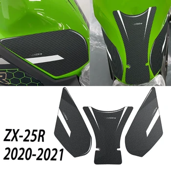 zx25r 3D Motosiklet Karbon Tankı Pad İçin Kawasaki NİNJA ZX - 25R ZX 25R 2020 2021 Hız Üçlü Tankpad Koruyucu süslü çıkartmalar